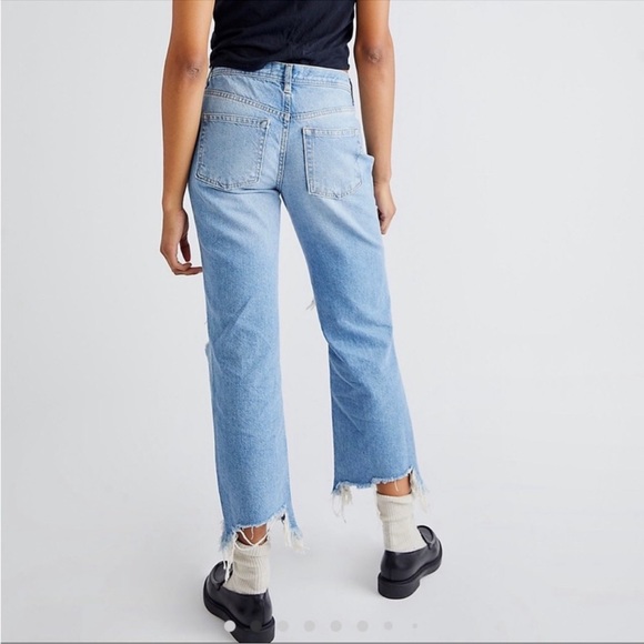 Free People We The Free Maggie Straight Jean Light Stone Wash - Picture 4 of 15